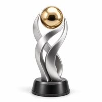 Collection de Plaques de Trophées Modernes Direct Usine – Or, Noir, Métal, Étoile Abstraite, Flamme, Disque, Course – Impression UV Durable pour le Sport