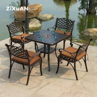 Meubles d'extérieur en aluminium moulé sous pression, ensemble de Table à manger, pique-nique, jardin, Patio
