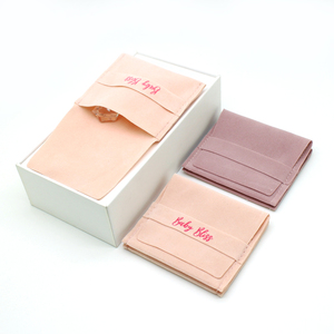 Pochette de luxe pour bijoux en velours suédé microfibre, sac d'emballage pour bijoux avec logo personnalisé pour boîte de rangement de bijoux - Product Image 3