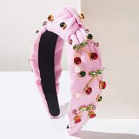 Trendy fruitserie hoofdbanden Schattige kersen strass parel haarhoepels Zoete mooie decoratieve haaraccessoires