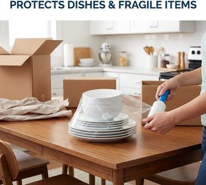 Film étirable avec poignée, film d'emballage pour palettes 80 gauge de C Crystal Lemon, 4,7 pouces x 328 pieds, film de déménagement et de rétraction - Product Image 6