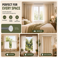 ARODDY Tringle à rideaux robuste sans perçage 32 mm, 30 000 m², 120-240 cm, en acier breveté, Fourniture ODM personnalisée, Vente en gros B2B