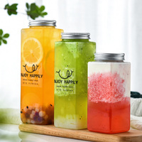 Transparante PET-plastic sapflessen, drankenverpakkingen, schroefdop, koolzuurhoudende dranken, mineraalwater, frisdrank, energiedrankjes, koffie