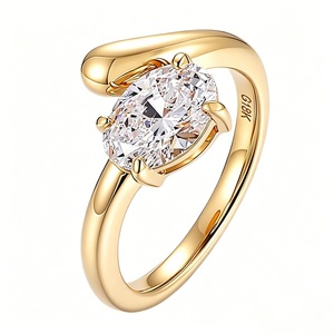Custom Solid Gold Lab Grown Diamond Oval Row <b>Stacked</b> Wedding <b>Ring</b> Anniversary Fine Jewelry Unisex - Product Image 3