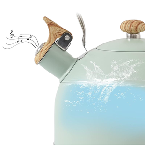 European 2.5L Stainless Steel Whistling <strong>Kettle</strong> Gas Induction Cooker Compatible Universal Tea Coffee Water <strong>Kettle</strong> Blue Green - Product Image 3