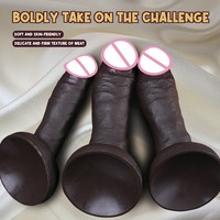 Erwachsenenspielzeug Saugnapf Silikon-Dildo Weicher Realistischer Kaffeefarbener Fleischfarbener Weiblicher Masturbator Juguetes Sexuales Sexspielzeug für Frauen