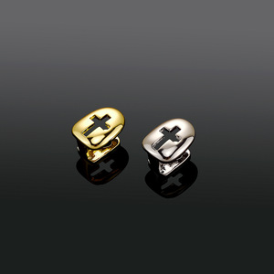 Grillz Dentales Cruzados de Oro y Plata Unisex para Fiesta HCG-444 - Product Image 1