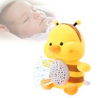 Sáng Tạo Honey Bee Doll Đồ Chơi Sang Trọng Màu Vàng Cảm Thấy Thú Nhồi Bông Thoải Mái Với Máy Chiếu Và Âm Nhạc