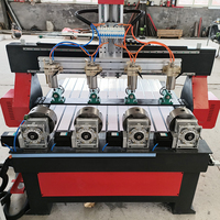 Routeur CNC 4 axes multi-têtes avec axe rotatif, machine de sculpture sur bois 3D pour la sculpture de pieds et de piliers de meubles