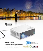 Projecteur AUN AKEY7 MAX Full HD 1080P 7500 Lumens Projecteur Vidéo LED pour la Maison Prise en Charge Mobile Vidéo 4K Beamer