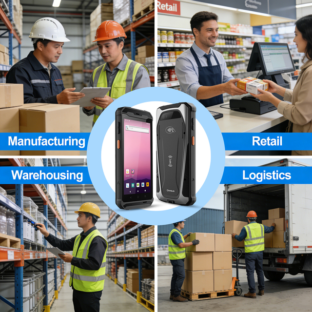 IP67 5.5 Inch Android 14 Rugged PDA Industrial DPM QR Scanner Laser Etched Metal 1D/2D Barcodes for Electronics Manufacturing