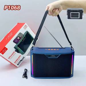 2025 Новый P1068 высококачественный Солнечный Ретро аудио динамик домашний стерео беспроводной динамик на открытом воздухе портативный FM радио Телефон стенд - Product Image 2