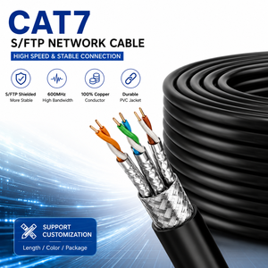 สายเคเบิลอีเธอร์เน็ต Cat7 SFTP แบบ OEM ODM ขนาด 23AWG ทองแดงแท่ง 600MHz หุ้ม PVC ยาว 305 เมตร บรรจุกล่อง  ผู้ผลิตและจำหน่ายสาย LAN - Product Image 1
