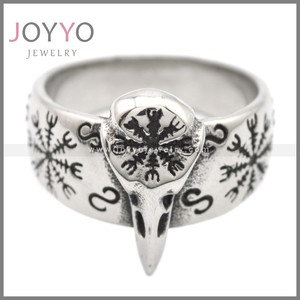 Anillo de dragón de runa celta vikingo nórdico ajustable Vintage, anillo de moda de acero inoxidable Punk Islam para hombres, anillo de serpiente Futhark para ancianos - Product Image 2