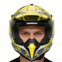 Casque de moto modulaire ABS intégral avec design rabattable, homologué DOT, visière extra claire, protection de la tête