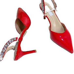 Sandalias de tacón fino de 6 cm de lujo al por mayor para novias, con punta cubierta, de cuero PU para mujer, de fábrica. - Product Image 4