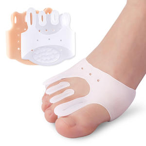 Séparateur d'orteils à cinq trous respirant absorbant les chocs Massage anti-pression avant-pied <span class=keywords><strong>Orthèse</strong></span> <span class=keywords><strong>Hallux</strong></span> <span class=keywords><strong>Valgus</strong></span> demi-taille - Product Image 1