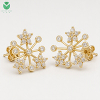 Boucles d'oreilles clous en diamant de laboratoire taille brillant Betterstar, or massif 14 carats, certifiées IGI, bijoux fins, cadeau de mariage pour femme
