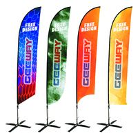Drapeau publicitaire extérieur personnalisé de 9/11 pieds de haut avec kit de mât en fibre de verre pour la promotion des entreprises