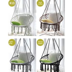 Silla Colgante Tejida a Mano con Borlas Estilo Nórdico, Hamaca de Cuerda de Algodón para Exteriores, <span class=keywords><strong>Cuna</strong></span> para Balcón, Venta Directa de Fábrica - Product Image 3