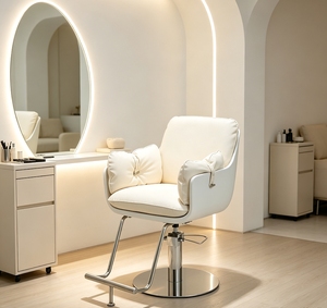 Stazione di specchio per salone di bellezza illuminata a led per parrucchiere - Product Image 5