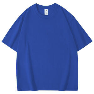 T-shirt vierge oversize en coton épais pour homme, gris uni, personnalisable avec logo, vente en gros, vêtements décontractés - Product Image 4