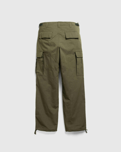 Solto ajuste Ripstop botão do homens para baixo cintura Drawstring ajustável Hem pesado carga calça