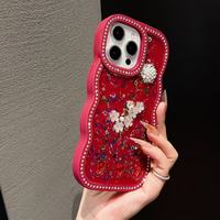 Coque de téléphone BAILI Factory Luxury Diamond Colorful Wave Frame, best-seller, avec paillettes et fleurs, magnifique, pour Samsung