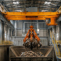 Grue à pelle grue de type QZ pour traitement des déchets, avec godet de préhension, commande PLC, moteur, hauteur de levage 25m, haute performance, facile à utiliser