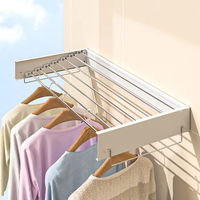 Séchoir à linge mural pliable en acier inoxydable, très vendu, 5 niveaux, revêtement en poudre, pour cuisine et salon