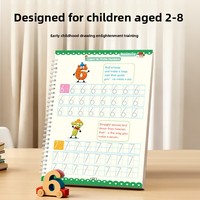 Ensemble de 6 cahiers réutilisables à rainures pour l'apprentissage de l'écriture, avec stylo magique, alphabet, chiffres, dessin, jouet éducatif pour enfants d'âge préscolaire, cadeau