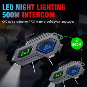 Nuevos auriculares inalámbricos a prueba de agua con cancelación de ruido manos libres Rider Motor auriculares pantalla LED motocicleta intercomunicador casco auriculares - Product Image 3