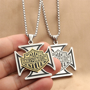Harley-Davidson <b>Cross</b> Pendant Necklace Stainless Steel Men's Fashion Jewelry Gift 280528 - Product Image 3