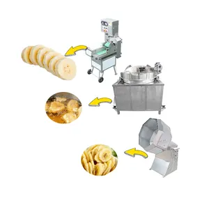 100 kg/h 바나나 칩 생산 라인 새로운 디자인 바나나 칩 생산 라인 구운 달콤한 맛 단단한 질감 바나나 칩