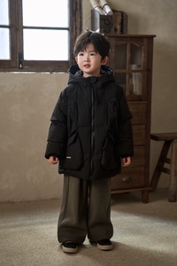 Unisex trẻ em áo khoác trắng vịt xuống đầy 100% polyester vỏ rửa sạch Windproof trùm đầu dây kéo túi 6-13y mùa đông ODM/OEM - Product Image 6