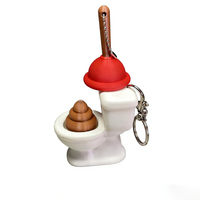 Porte-clés pendentif de décompression imprimé en 3D en forme de caca de toilette, jouet farfelu, promotionnel