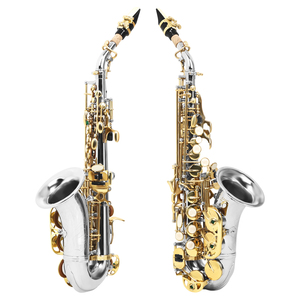 <span class=keywords><strong>Sassofono</strong></span> Slade Alpine con tubo curvo piccolo, corpo placcato in nichel, chiavi dorate, chiavi in madreperla bianca, chiavi placcate in nichel con finitura oro - Product Image 3