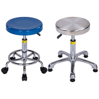 Chaise en plastique renforcé de fibre de verre ESD, tabouret en acier inoxydable FRP réglable pour l'école, le laboratoire, l'hôpital, la salle blanche, l'usine, l'atelier
