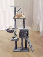 Arbre à chat Pawise, nouveau design, en bois naturel et sisal, grande structure d'escalade, du sol au plafond, tour à gratter pour chat en bois