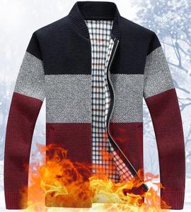 Suéter Cárdigan de Otoño e Invierno con Cierre, <span class=keywords><strong>Grueso</strong></span>, de Forro Polar, Cuello en V, Holgado, Cálido, para Hombre - Product Image 5