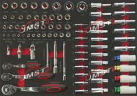 Emballage conforme à la norme PPWR, 258 pièces d'outils à main, chariot de rangement pour outils lourds en acier inoxydable, nouveau design