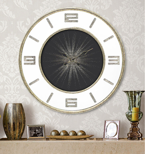 Hiện Đại Cổ Điển Thiết Kế Nhà Trang Trí Retro Chữ Số Vòng Kim Loại Thạch Anh Vàng Trang Trí Đồng Hồ Treo Tường - Product Image 2