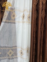 Lot de 3 rideaux jacquard en polyester à œillets, épais, prêts à poser, motif floral européen moderne, haute occultation, vente en gros
