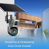 Caméra Solaire PTZ Professionnelle V380 Pro Double Objectif, Alimentation Solaire sur Batterie, Connectivité Carte SIM 4G & Wi-Fi, Détection PIR Intelligente