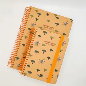 Bulk Custom Kraft Paper Hardcover Spiral Notebook Colorful Printing Girl'S School Office Design Writing Notes Journal For Study
