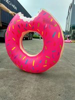 Flotteurs de piscine en forme de beignets roses OEM, anneaux de natation gonflables pour la plage et la piscine