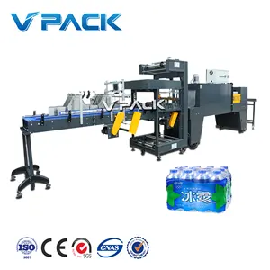 Emballage rétractable automatique bouteille d'eau en plastique PET boisson peut convoyeur PE film emballage coupe tunnel rétractable machine/Film paquet