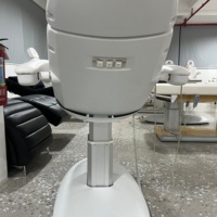 Lit de beauté incurvé en cuir marron de luxe, réglage électrique, lit pour extensions de cils, table de massage chauffante pour spa, 3 moteurs, lit pour cils