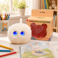 Pendentif en peluche intelligent AI gris anthracite, compagnon émotionnel parlant, multi-langues, pour l'apprentissage précoce, avec pompon moelleux