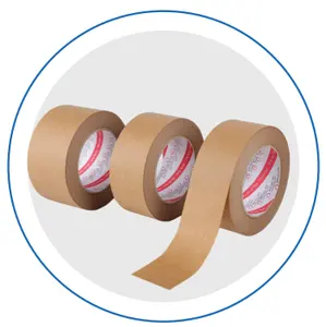 Top Quality ECO Friendly Printed Logo Gummed Reinforced Self Adhesive Fragile Packing Thicker Kraft Paper Tape